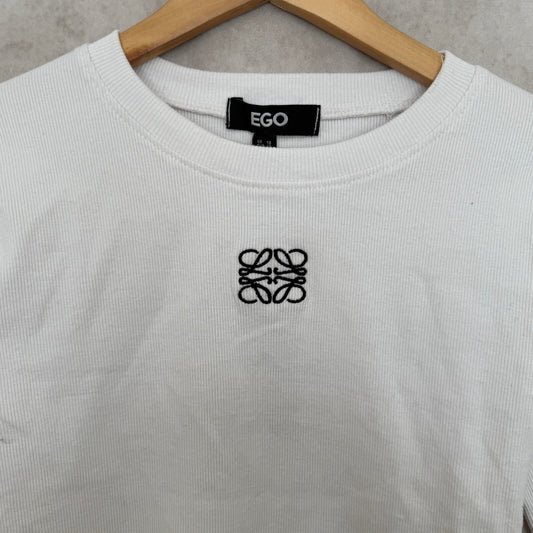 Ego White Long Sleeve Top Casual Women's Size UK 10