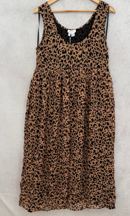 Ghost Leopard Print Maya Dress Sleeveless Women's Size UK 12